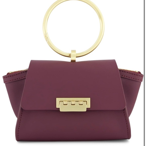 Zac Posen Eartha Bag Bordeaux Wine Burgundy Small Gold Hardware - Picture 1 of 11